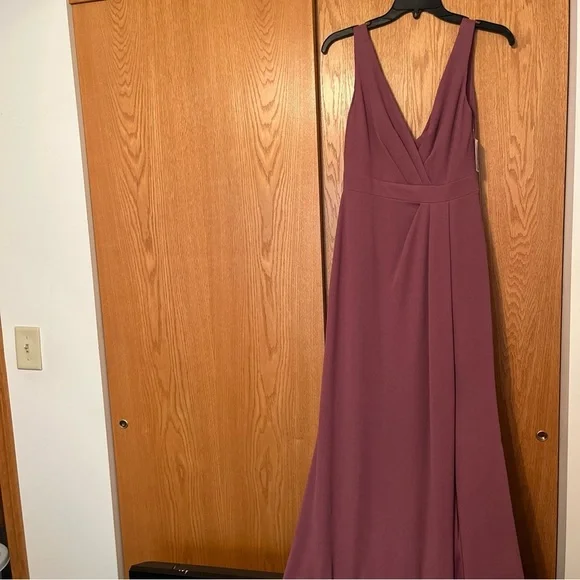 David's Bridal | Dresses | Nwt Size 2 Davids Bridal Bridesmaid Dress Chianti  Ven Style Long Pleated Tank | Poshmark